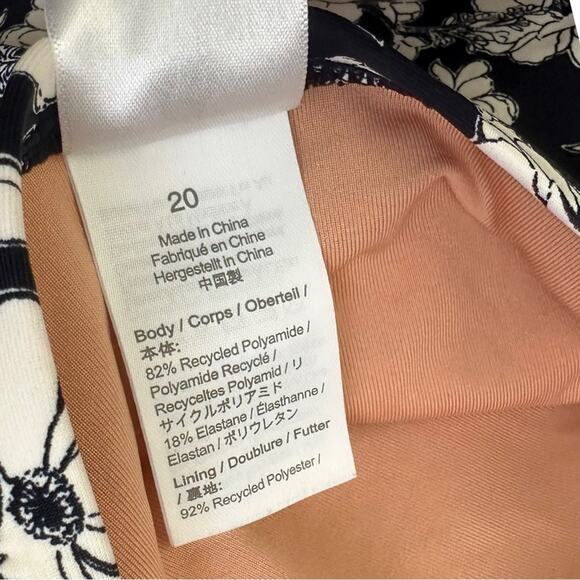 J. Crew Ruched One-Piece Magnolia Floral Swimsuit Plus Size 20 - Picture 7 of 8